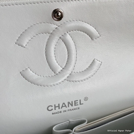 Hyper Peter Calfskin Large 2.55 Leather A01112 CHANEL Flap White Bag 0801